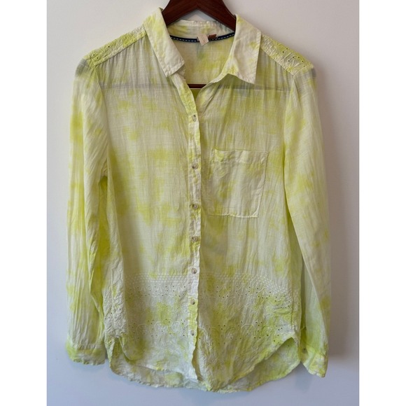 Pilcro Anthropologie Women's The Cate Classic Tie-Dye Buttondown Shirt Size S - Picture 2 of 10